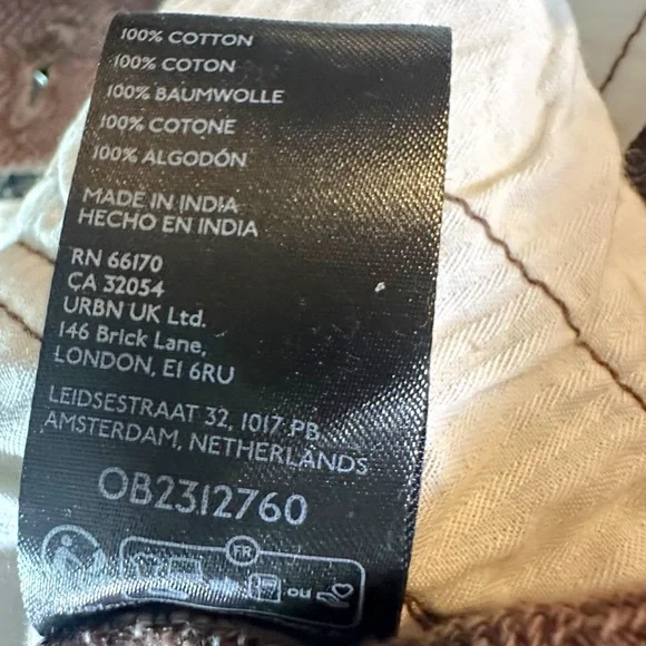 Free People Herringbone Textured Dark Academia Brown Cargo Pants Size 12 NWT - Picture 13 of 17